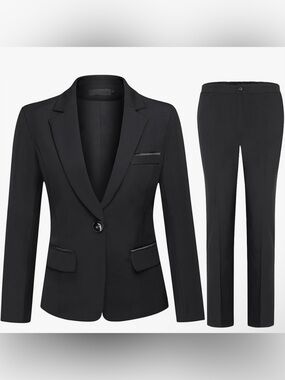 YUNCLOS Womens 2 Piece Long Sleeve Blazer and Pants Suit Size Medium NWT